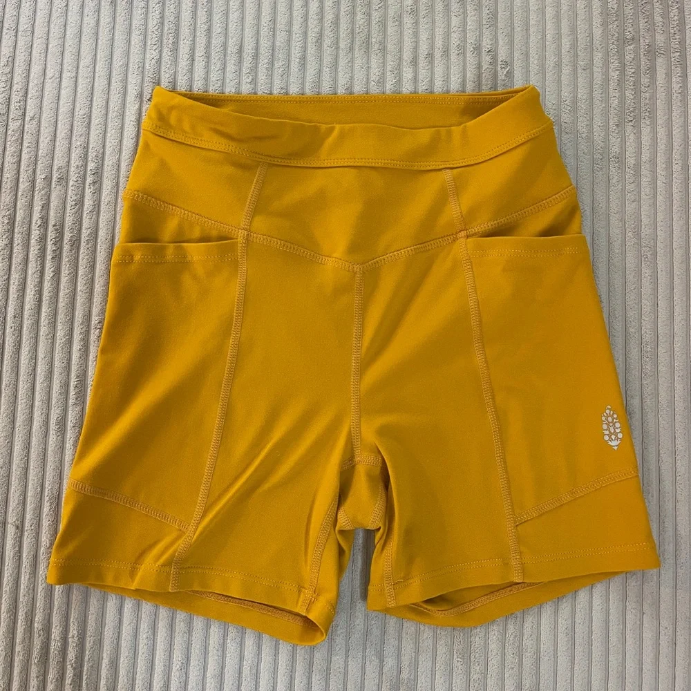 Free People Movement Odessa Honeycomb Mango bike trail running short XS